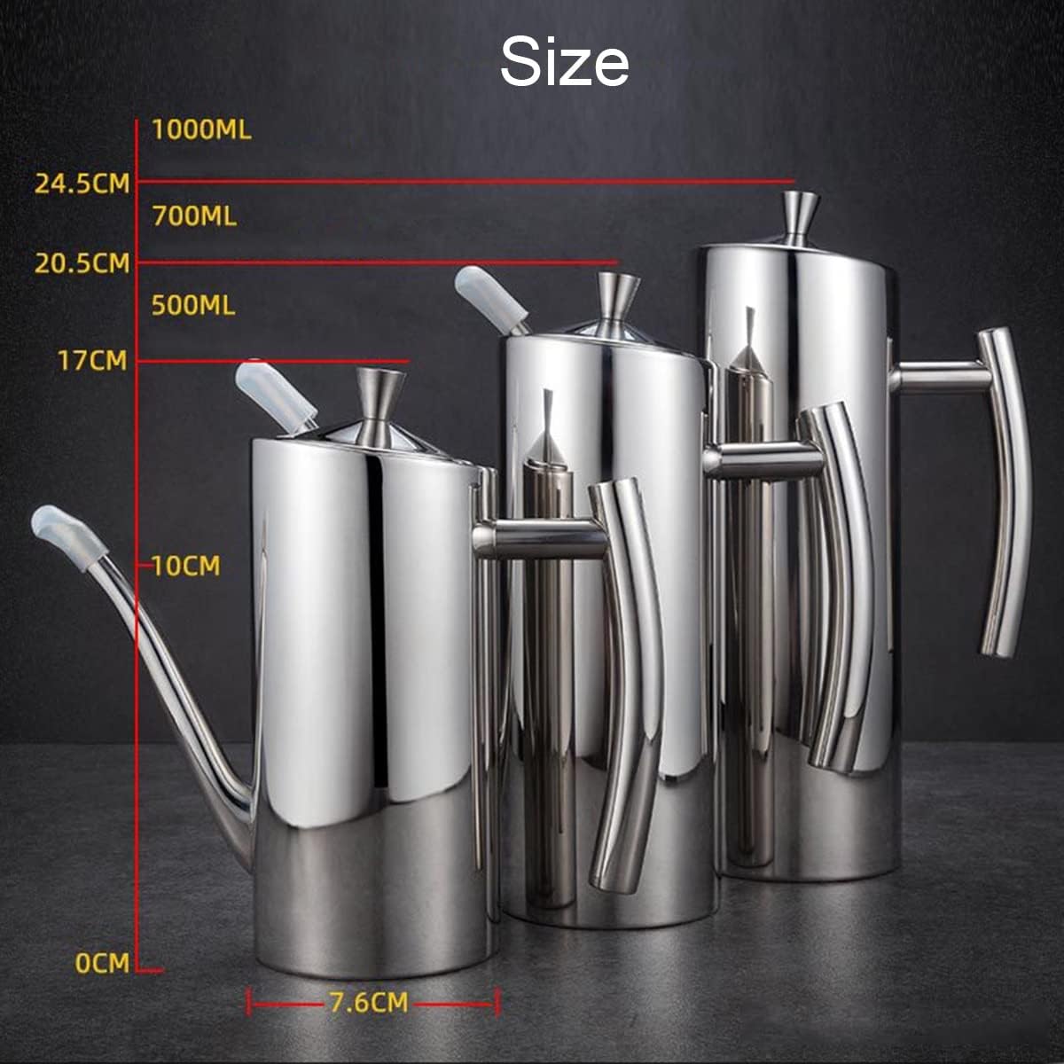 Stainless Steel Oil Dispenser Bottle with Precision Pour Spout