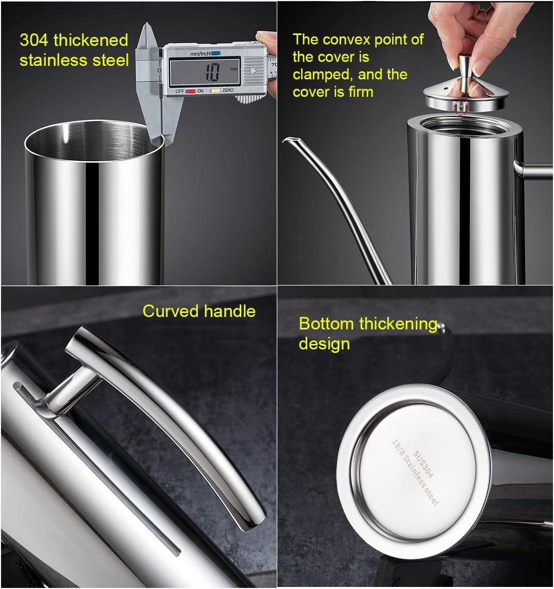 Stainless Steel Oil Dispenser Bottle with Precision Pour Spout