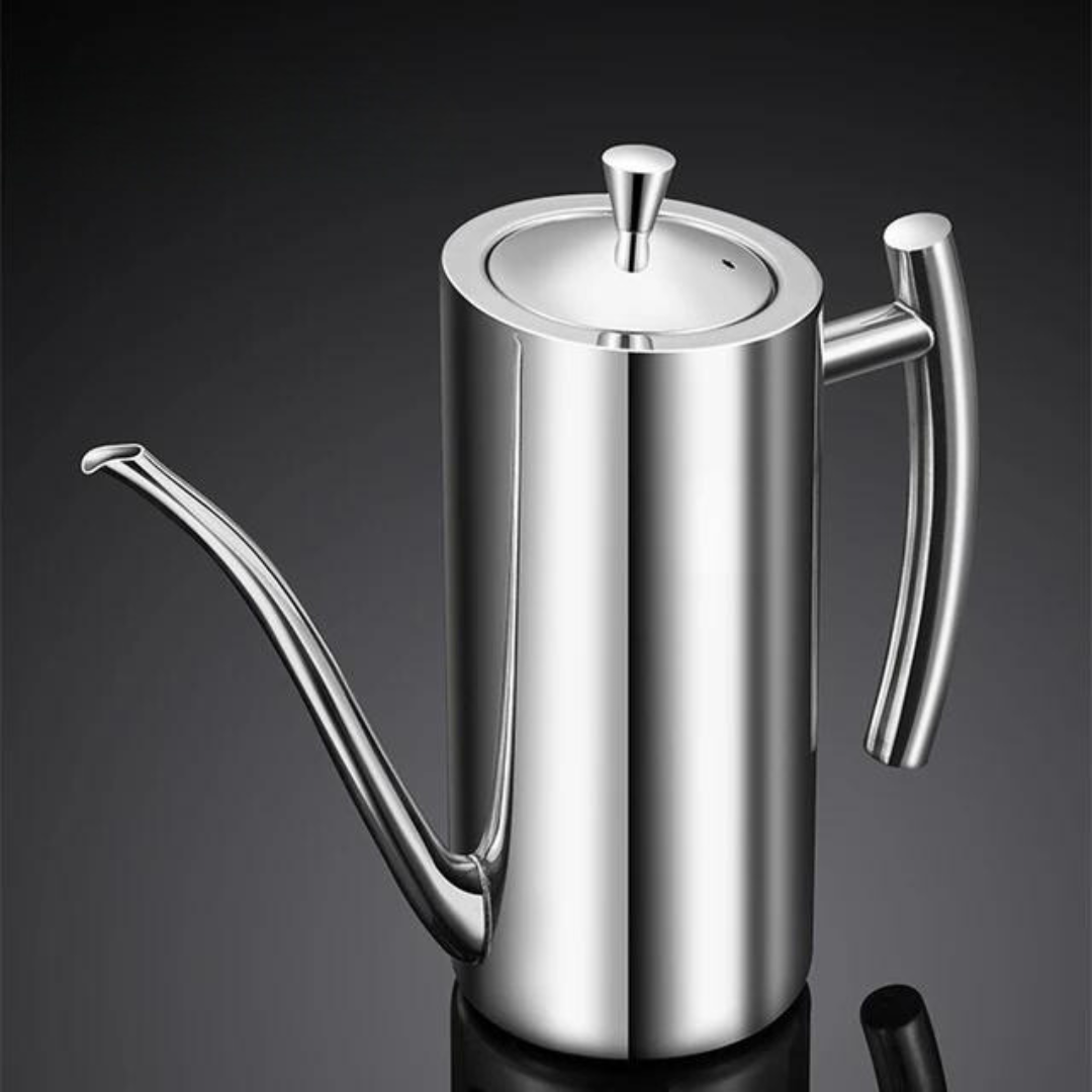 Stainless Steel Oil Dispenser Bottle with Precision Pour Spout