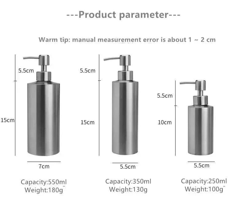 Stainless Steel Refillable Hand Pump Soap Dispenser