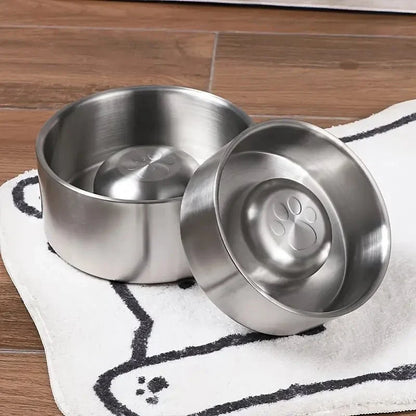 Stainless Steel Slow Feed Dog Bowl