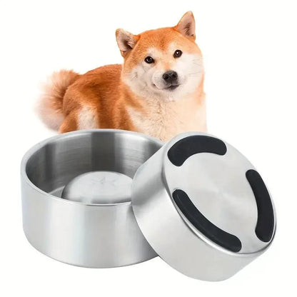 Stainless Steel Slow Feed Dog Bowl