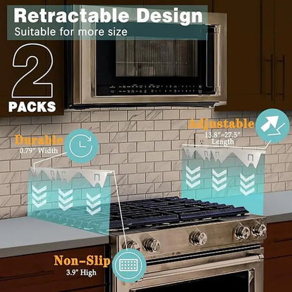 Stainless Steel Telescopic Stove Gap Covers Kitchen Counter Seals