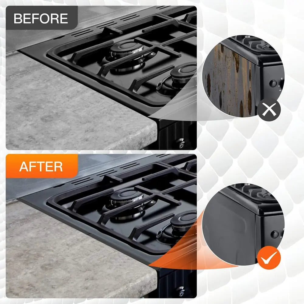 Stainless Steel Telescopic Stove Gap Covers Kitchen Counter Seals