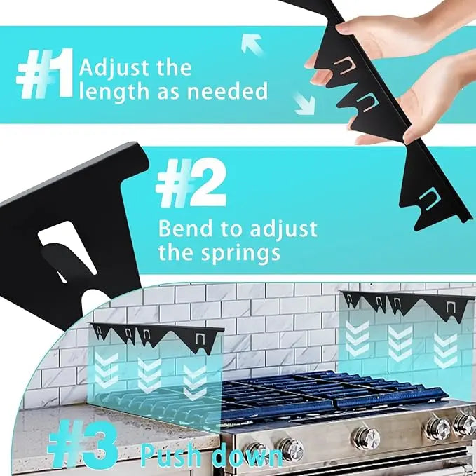 Stainless Steel Telescopic Stove Gap Covers Kitchen Counter Seals