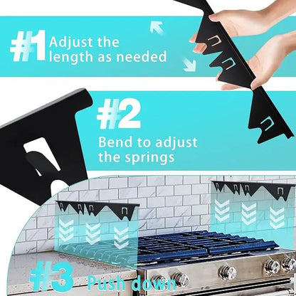 Stainless Steel Telescopic Stove Gap Covers Kitchen Counter Seals