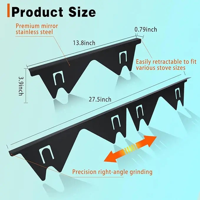Stainless Steel Telescopic Stove Gap Covers Kitchen Counter Seals
