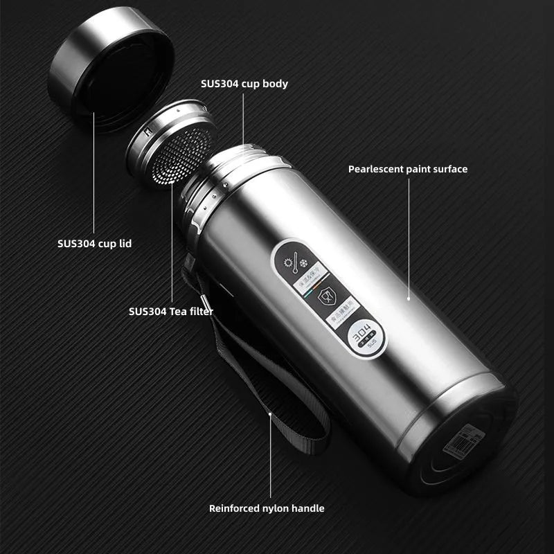 Stainless Steel Vacuum Thermos Bottle with LED Display