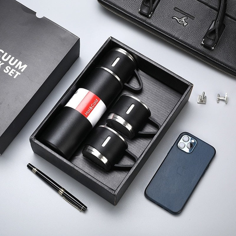 Stainless Steel Vacuum Thermos Flask Gift Set