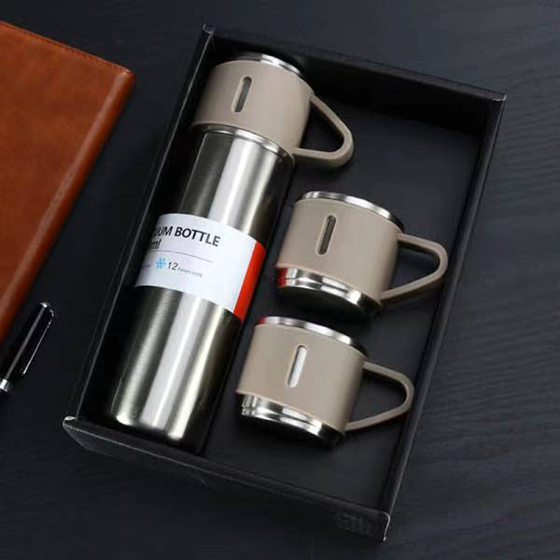 Stainless Steel Vacuum Thermos Flask Gift Set