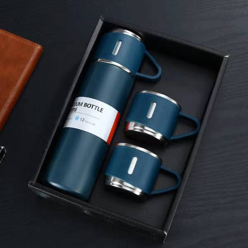 Stainless Steel Vacuum Thermos Flask Gift Set