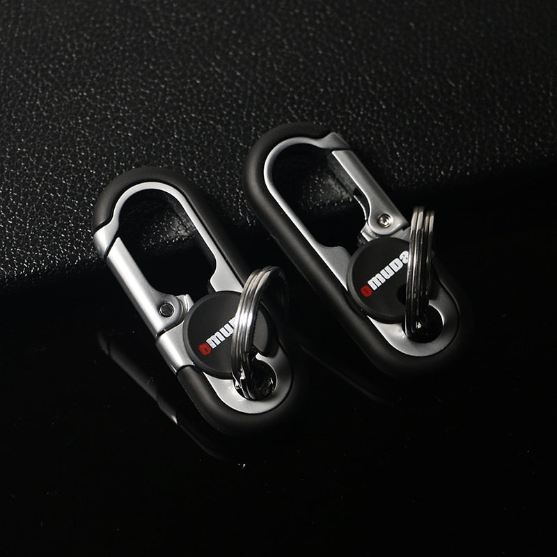 Steel Double Ring Hook Keychain for Secure Key Organization