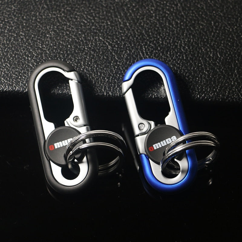 Steel Double Ring Hook Keychain for Secure Key Organization