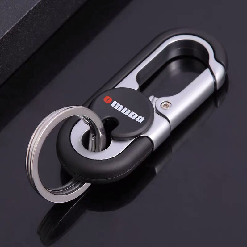 Steel Double Ring Hook Keychain for Secure Key Organization