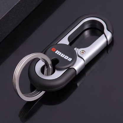 Steel Double Ring Hook Keychain for Secure Key Organization