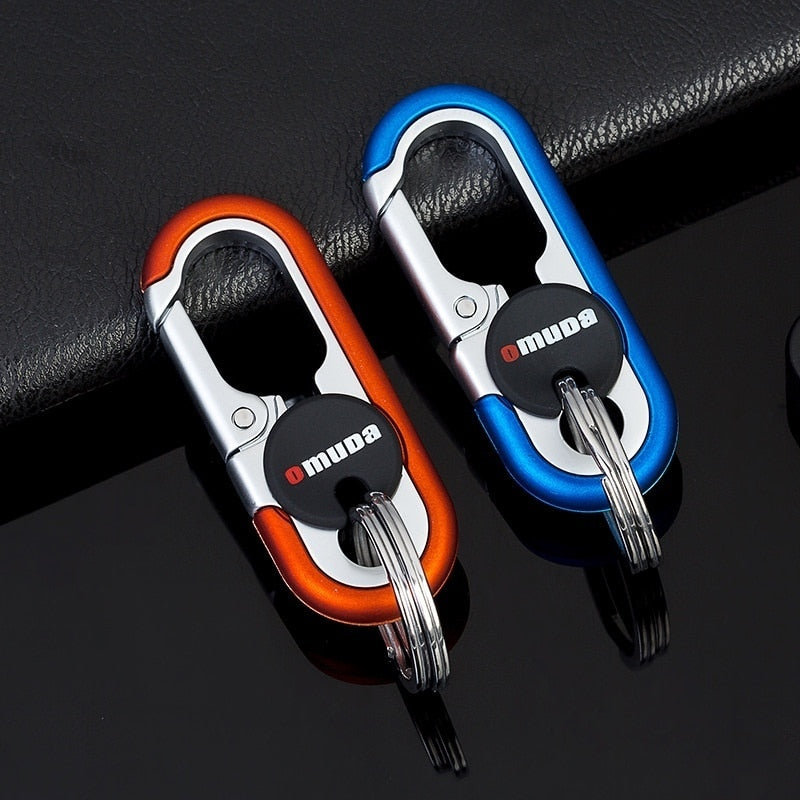 Steel Double Ring Hook Keychain for Secure Key Organization
