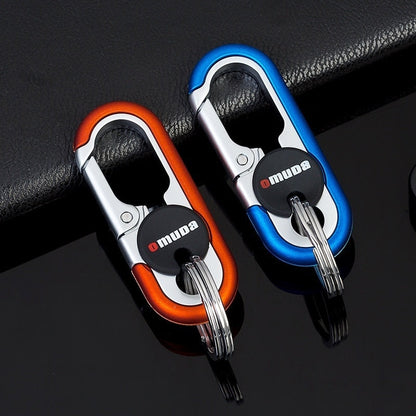 Steel Double Ring Hook Keychain for Secure Key Organization