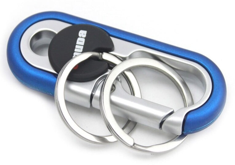 Steel Double Ring Hook Keychain for Secure Key Organization