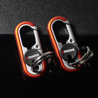 Steel Double Ring Hook Keychain for Secure Key Organization