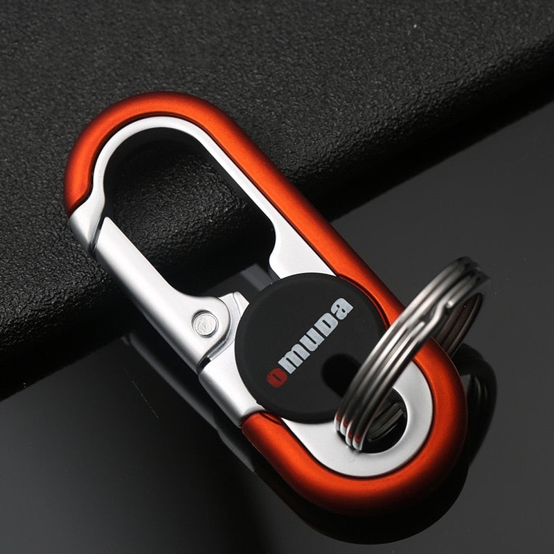 Steel Double Ring Hook Keychain for Secure Key Organization