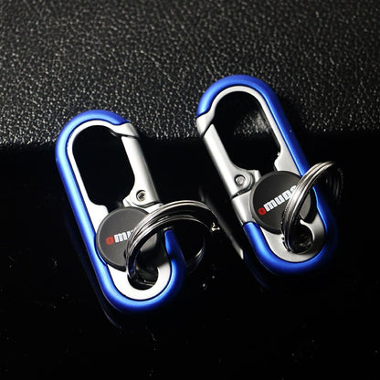 Steel Double Ring Hook Keychain for Secure Key Organization