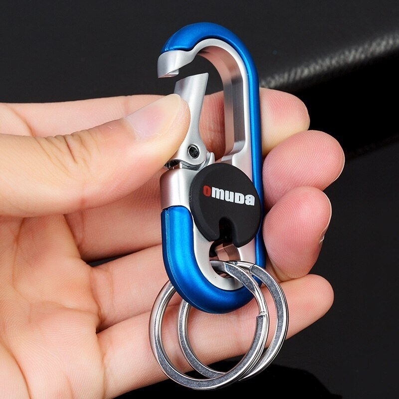 Steel Double Ring Hook Keychain for Secure Key Organization