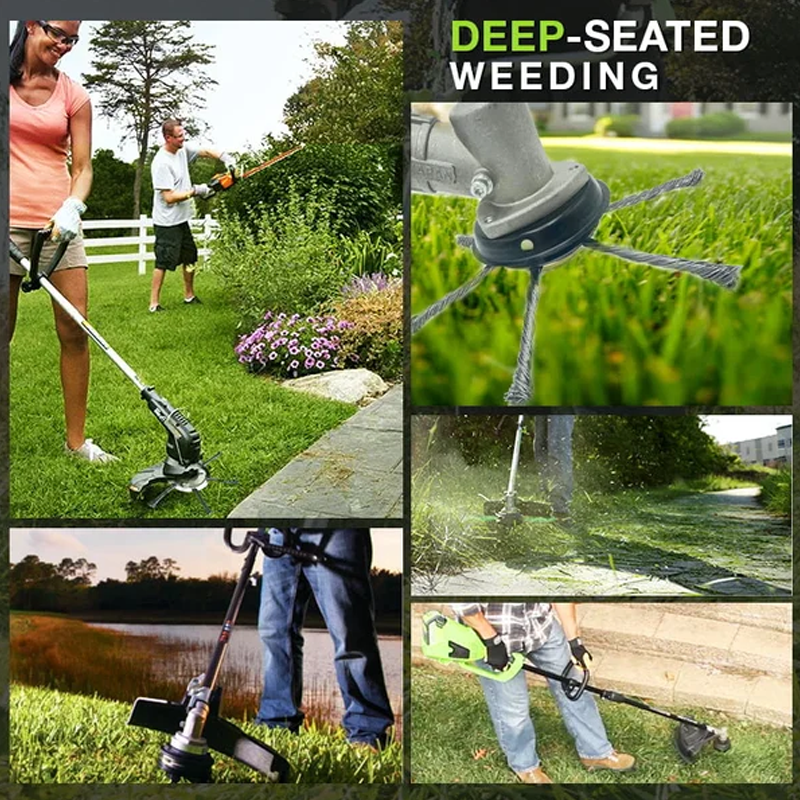 Steel Wire Brush Trimmer Head for Weed Removal