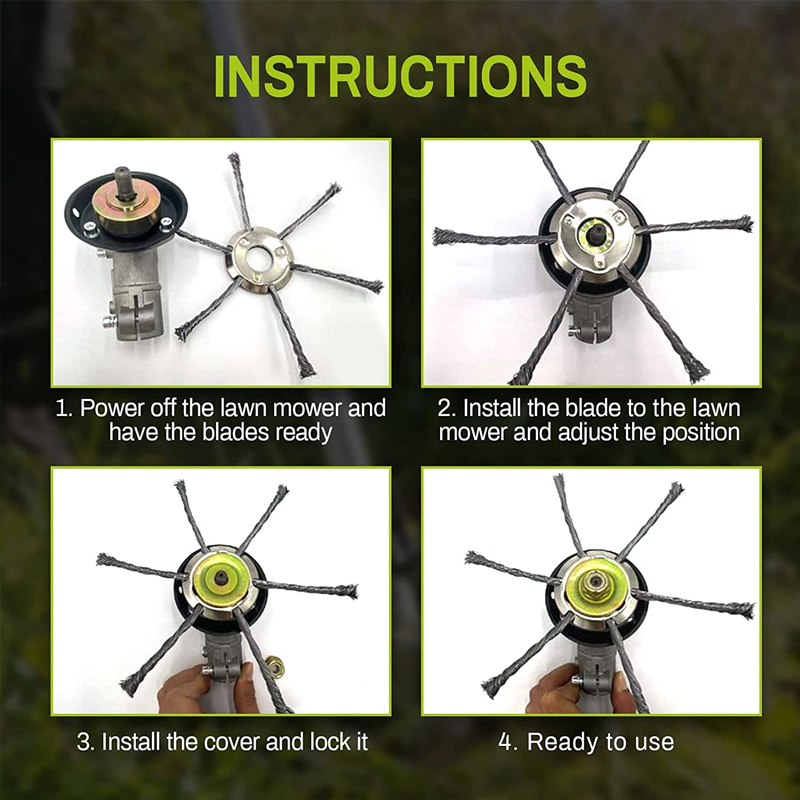 Steel Wire Brush Trimmer Head for Weed Removal