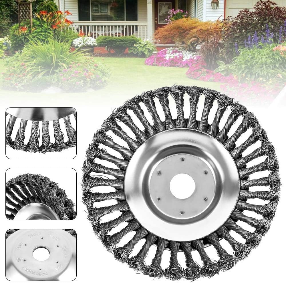 Steel Wire Brush Trimmer Head for Weed Removal and Surface Cleaning