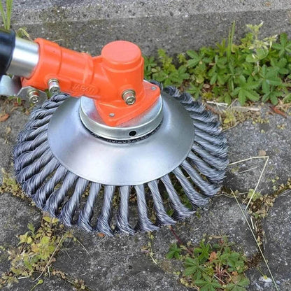 Steel Wire Brush Trimmer Head for Weed Removal and Surface Cleaning