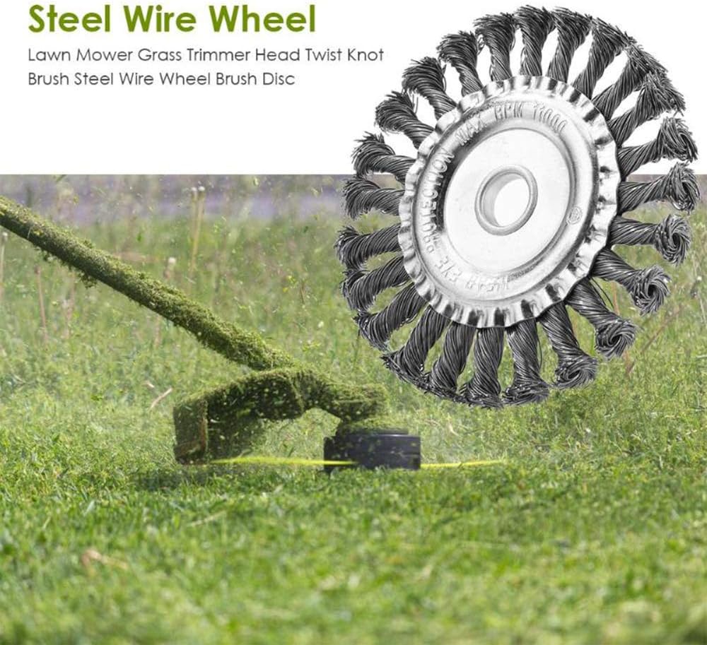 Steel Wire Brush Trimmer Head for Weed Removal and Surface Cleaning