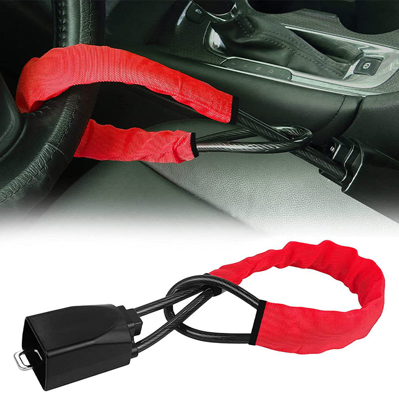 Steering Wheel Lock Security Cable Anti Theft Vehicle Lock