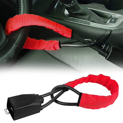Steering Wheel Lock Security Cable Anti Theft Vehicle Lock