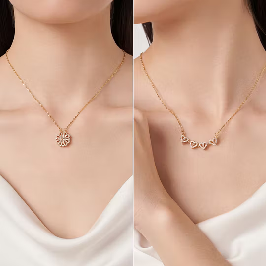 Sterling Silver Lucky Heart Clover Necklace