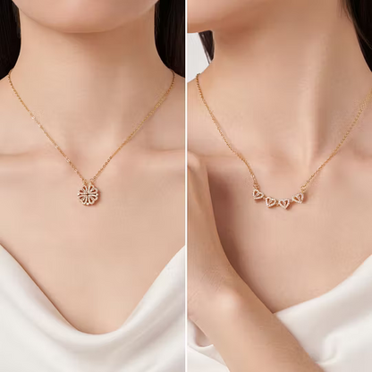 Sterling Silver Lucky Heart Clover Necklace