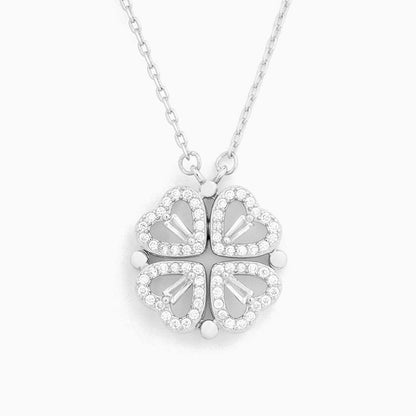Sterling Silver Lucky Heart Clover Necklace