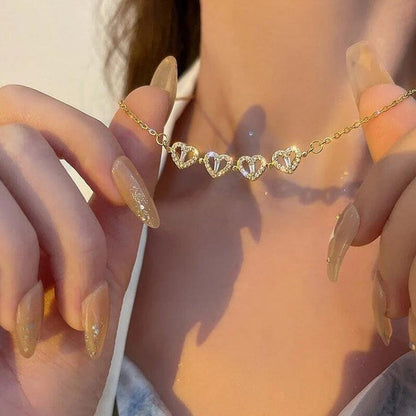 Sterling Silver Lucky Heart Clover Necklace