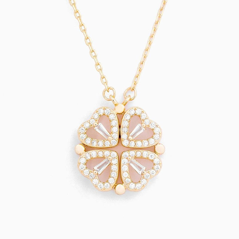 Sterling Silver Lucky Heart Clover Necklace