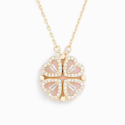 Sterling Silver Lucky Heart Clover Necklace