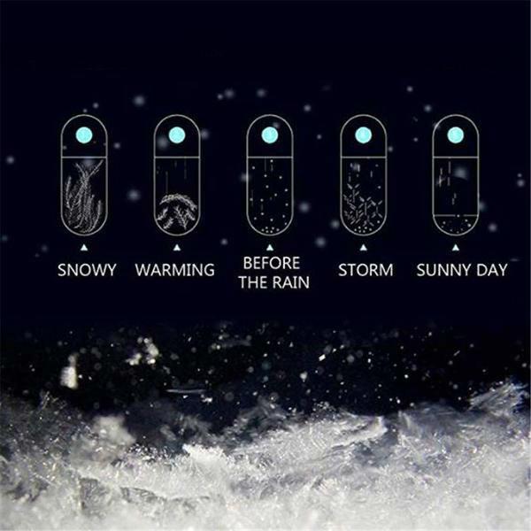 Storm Glass Weather Forecast Crystal with Wooden Base