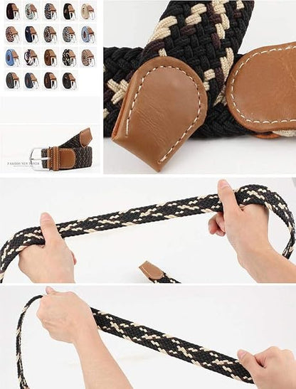 Stretch Braided Belt Adjustable Elastic Woven Waist Belt