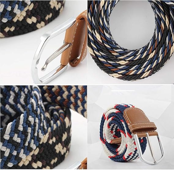 Stretch Braided Belt Adjustable Elastic Woven Waist Belt