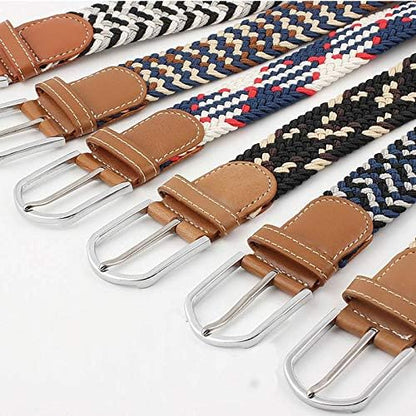 Stretch Braided Belt Adjustable Elastic Woven Waist Belt