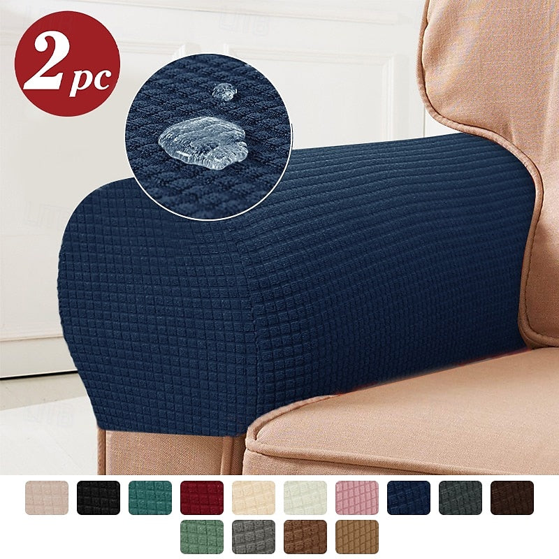 Stretch Spandex Armrest Covers for Chairs and Armchairs Set of 2