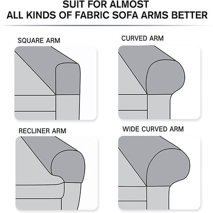 Stretch Spandex Armrest Covers for Chairs and Armchairs Set of 2