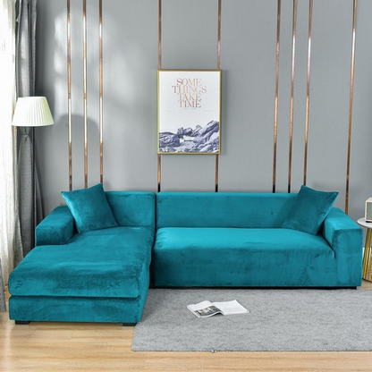 Stretch Velvet Sofa Cover with Pet Hair and Stain Protection