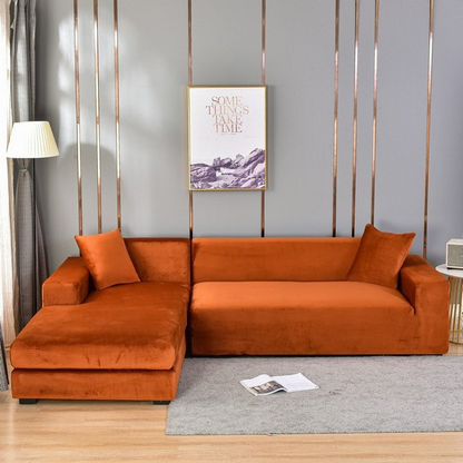 Stretch Velvet Sofa Cover with Pet Hair and Stain Protection