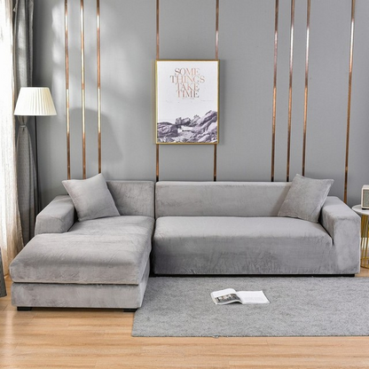 Stretch Velvet Sofa Cover with Pet Hair and Stain Protection