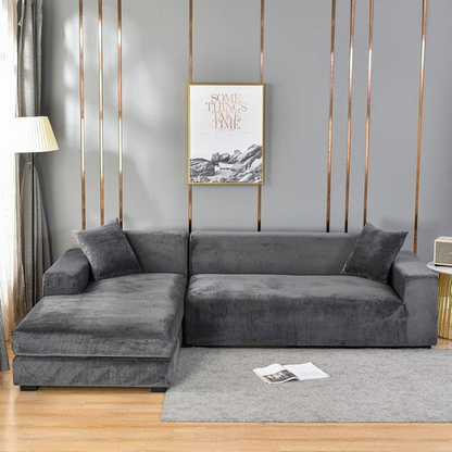 Stretch Velvet Sofa Cover with Pet Hair and Stain Protection