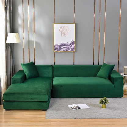 Stretch Velvet Sofa Cover with Pet Hair and Stain Protection